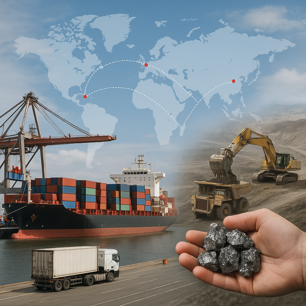 Global supply chains of rare earth elements